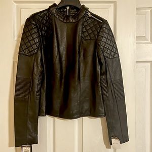 Leather moto jacket